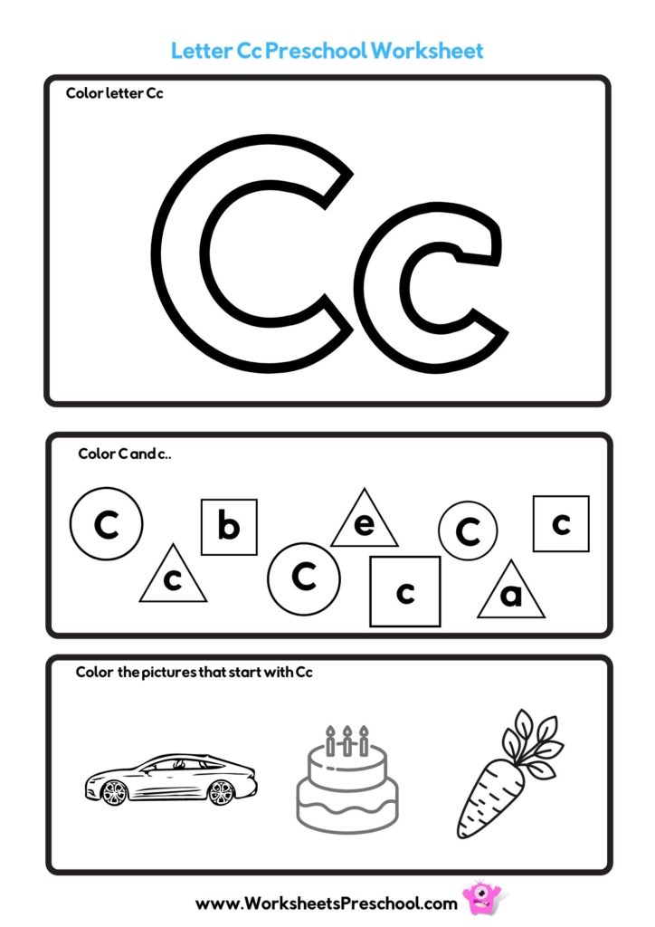 letter C worksheet for preschool