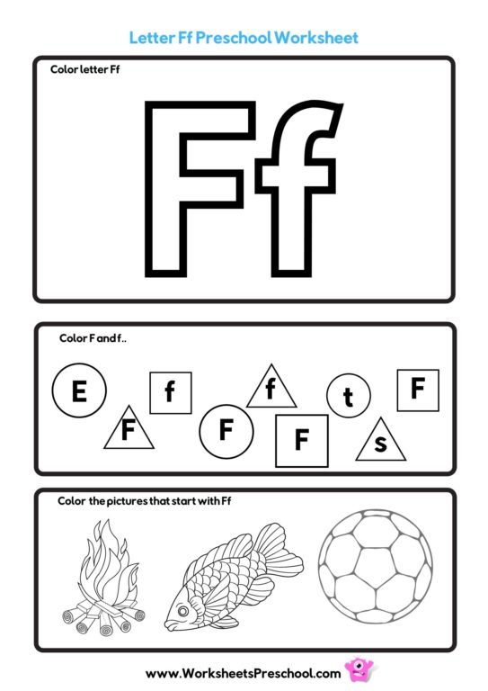 letter f preschool worksheets