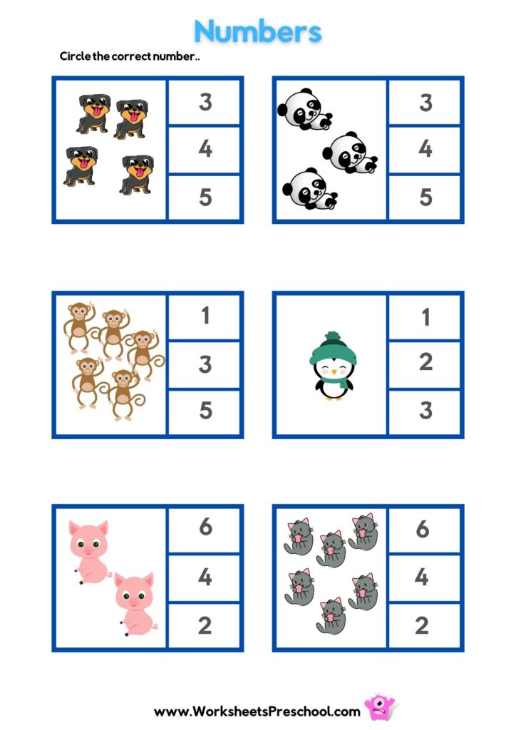 number worksheets for preschool