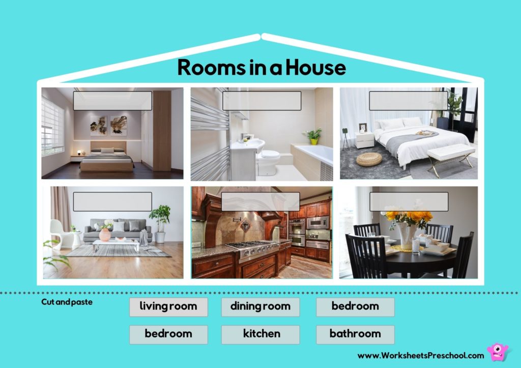 rooms in a house worksheets